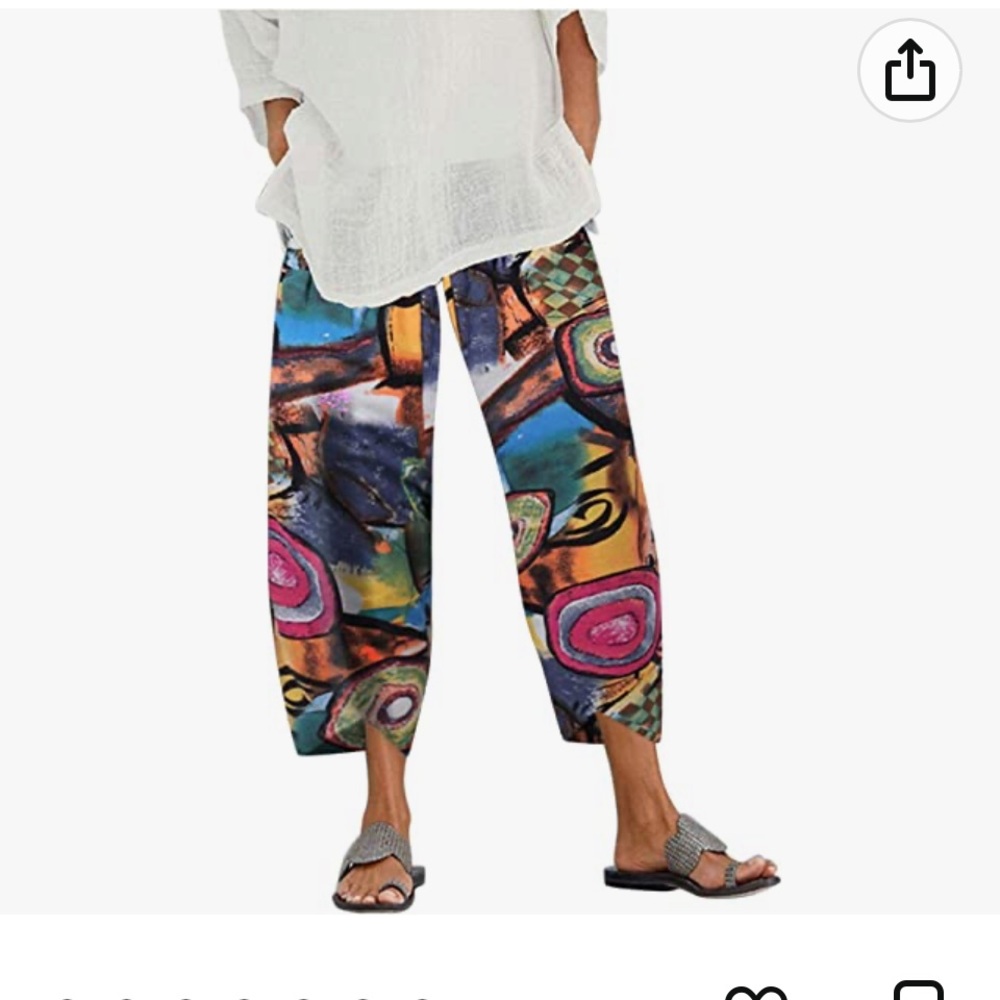 Multi- color cotton linen tulip pant